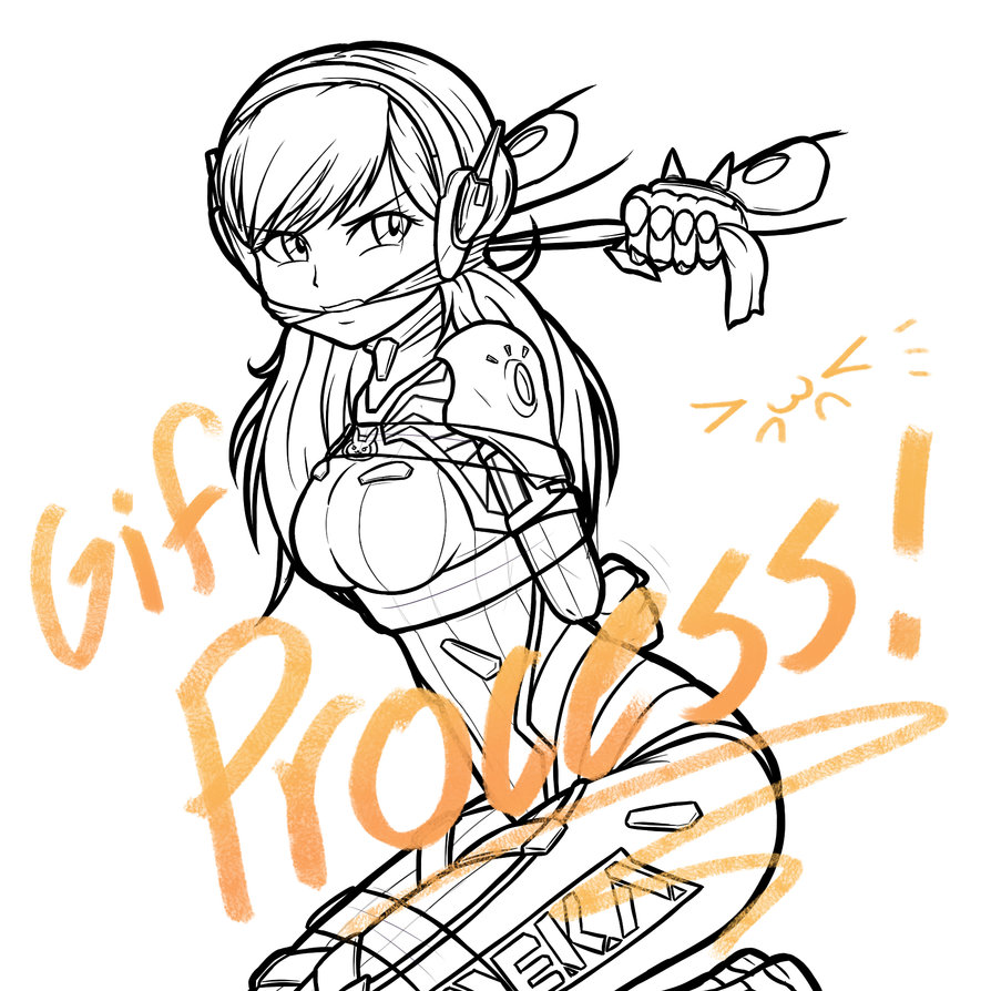 894x894 Drawing Process 'd Va Game Over' - Dva Drawing