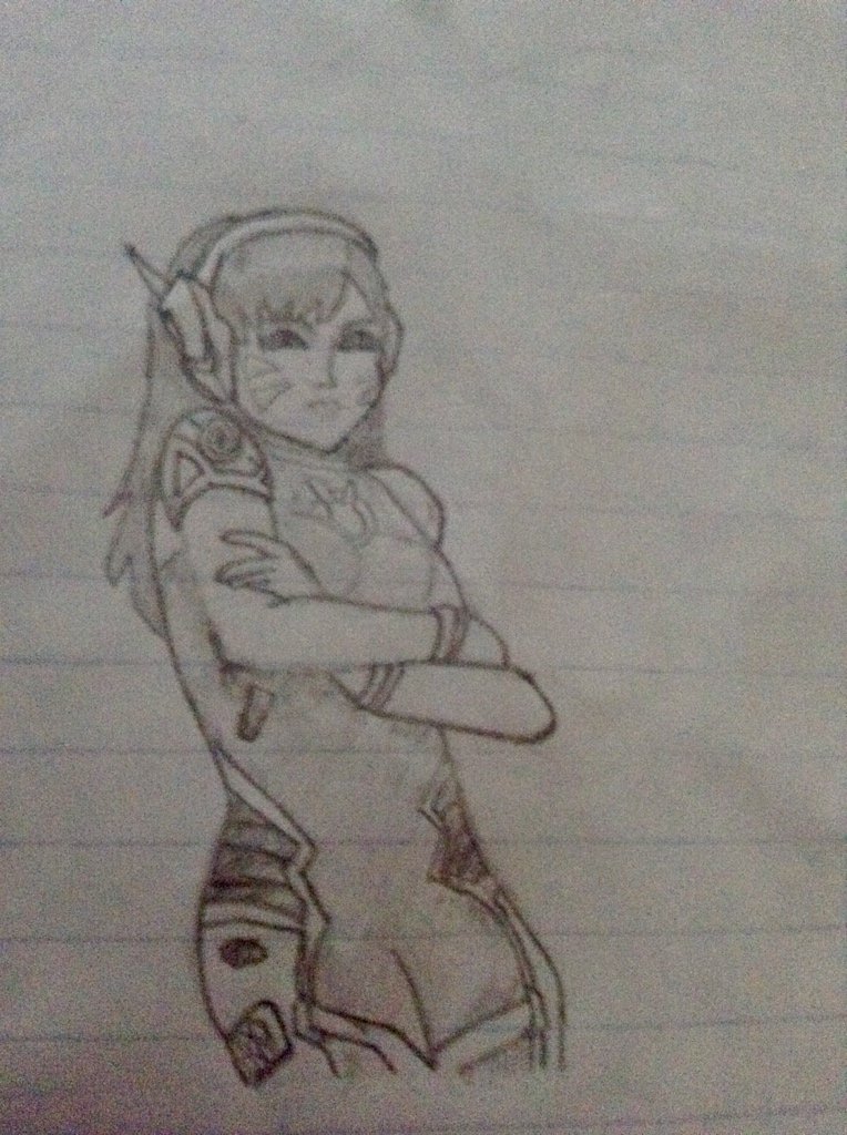 764x1024 A D Va Drawing My Year Old Daughter Made Overwatch - Dva Drawing