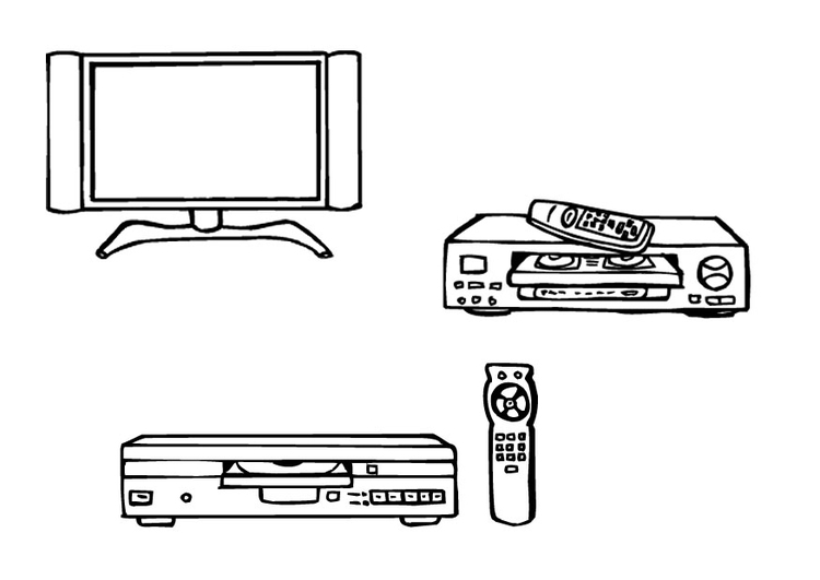 750x531 Coloring - Dvd Player Drawing
