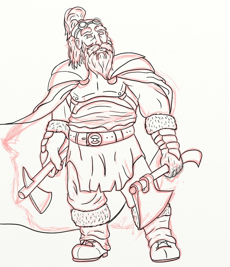 767x892 Dwarf Ranger Step - Dwarf Drawing