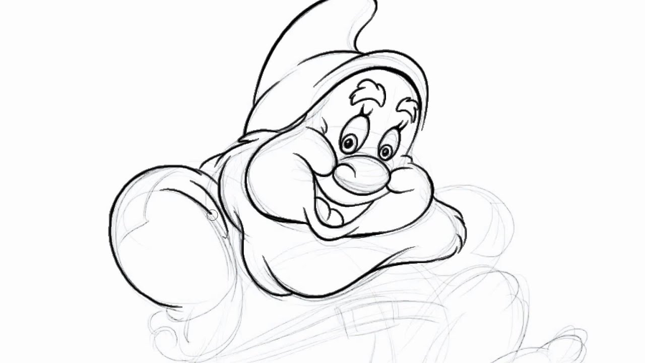 1280x720 How To Draw Happy Dwarf In Disney's Snow White And The Seven - Dwarf Drawing