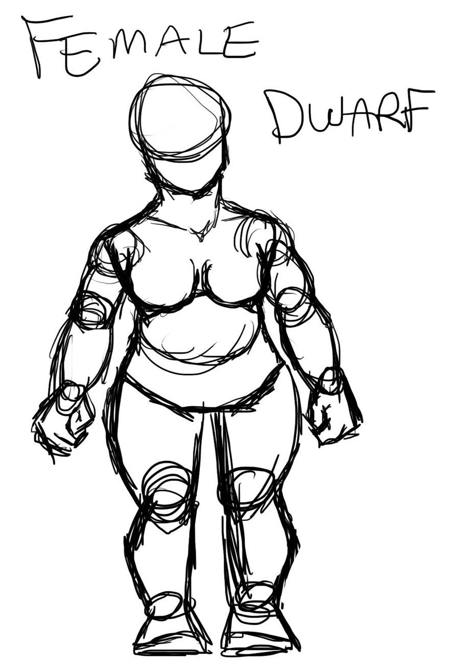 900x1305 Female Dwarf - Dwarf Drawing