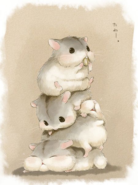 450x600 dwarf hamster art - Dwarf Hamster Drawing