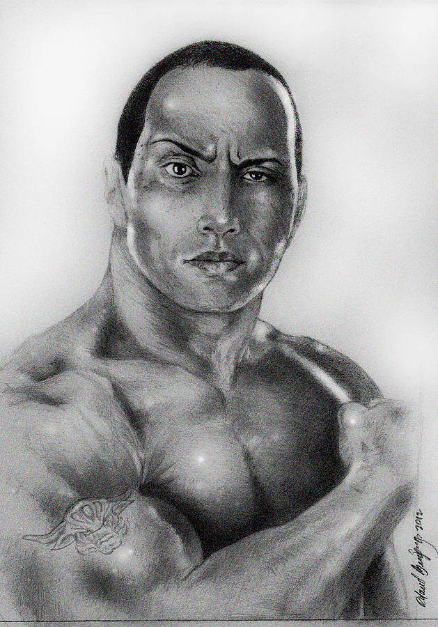 629x900 Dwayne The Rock Johnson Drawing - Dwayne Johnson Drawing