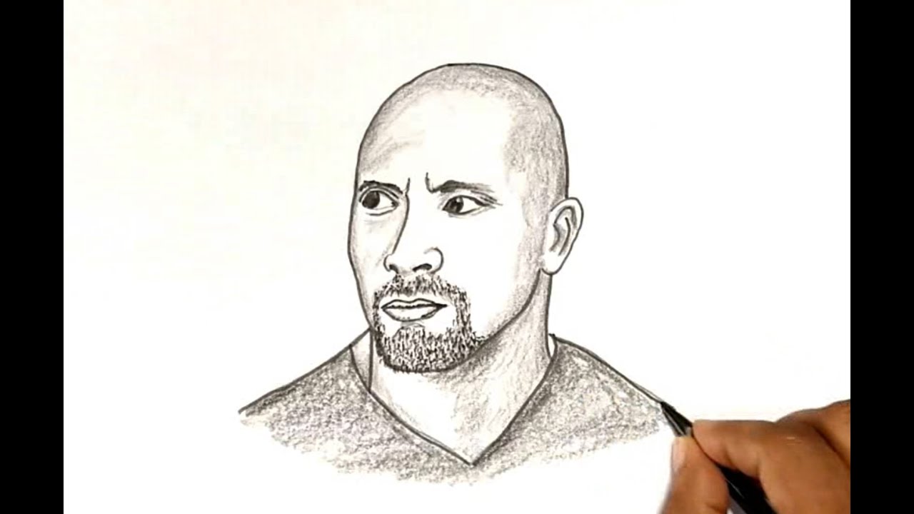 1280x720 How To Draw The Rock - Dwayne Johnson Drawing