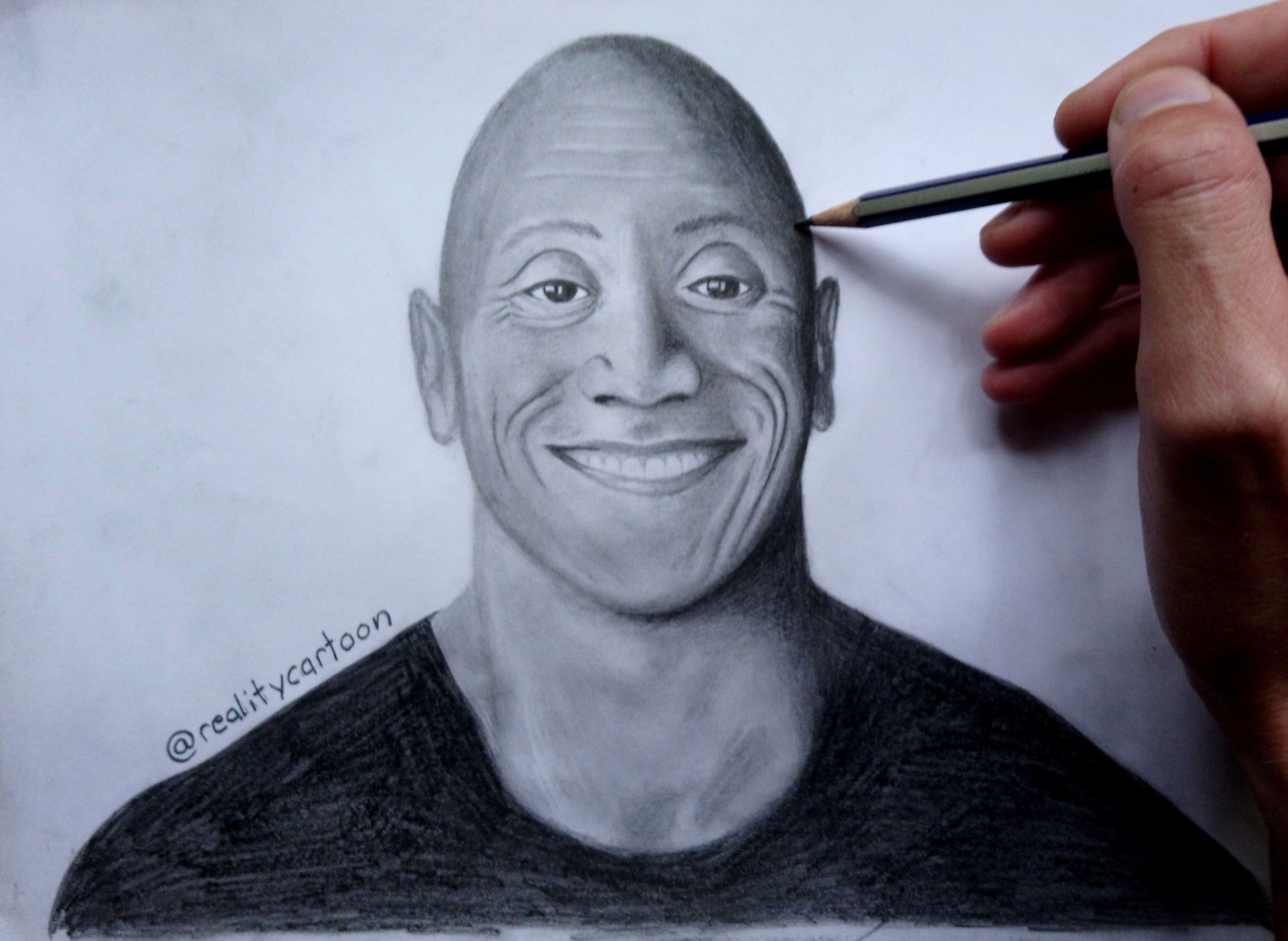 3735x2731 How To Draw Dwayne Johnson Tutorial Showing My Techniques - Dwayne Johnson Drawing
