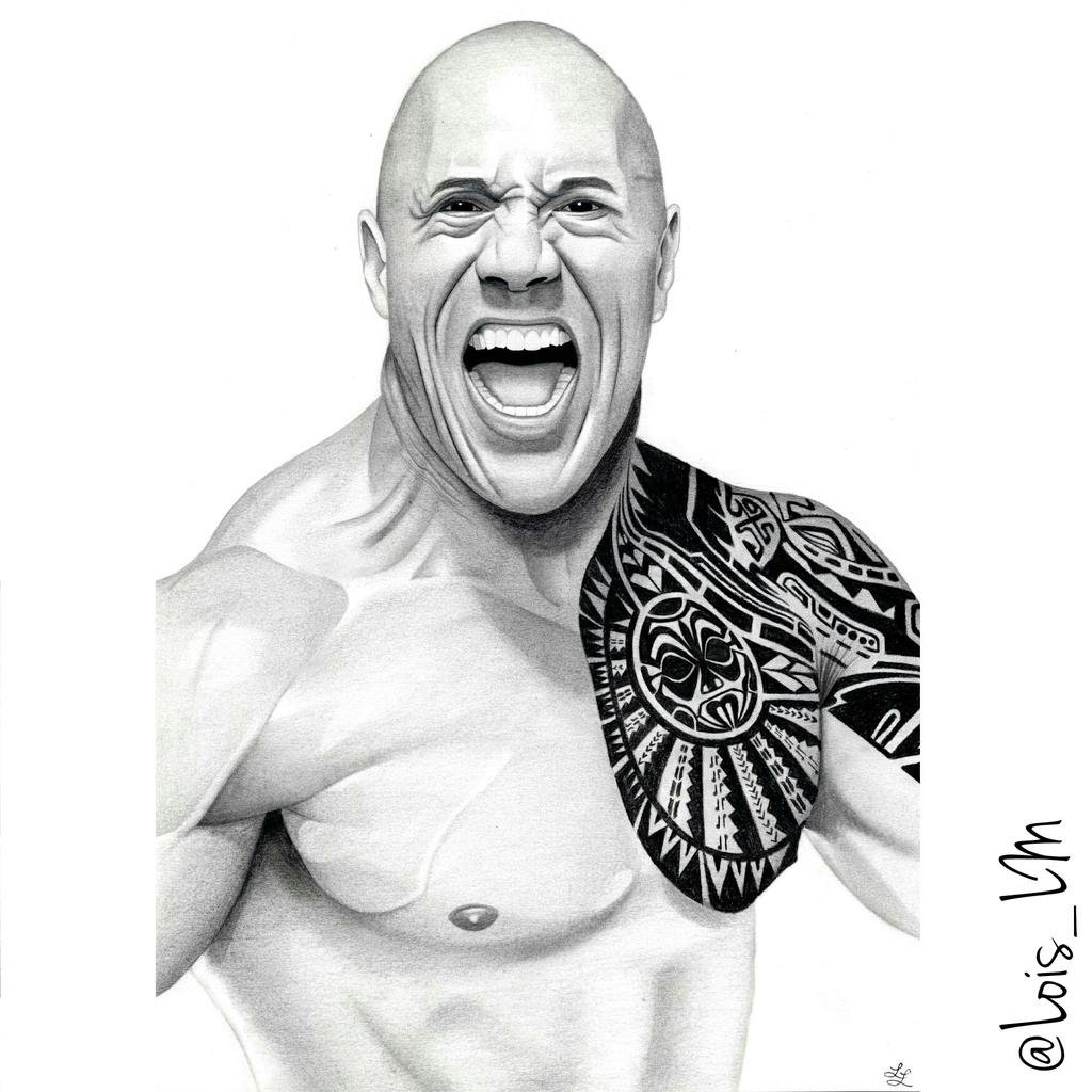 1024x1024 luis on twitter scanned portrait dwayne johnson - Dwayne Johnson Drawing