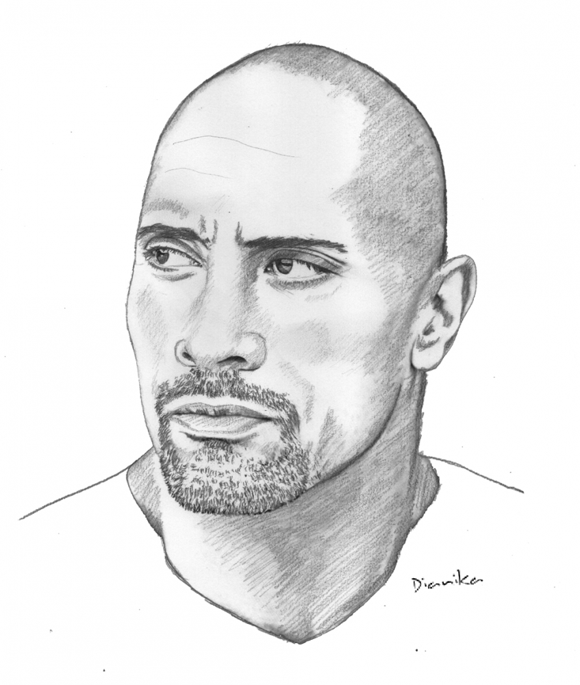 Portrait Of Dwayne Johnson - Dwayne Johnson Drawing. 