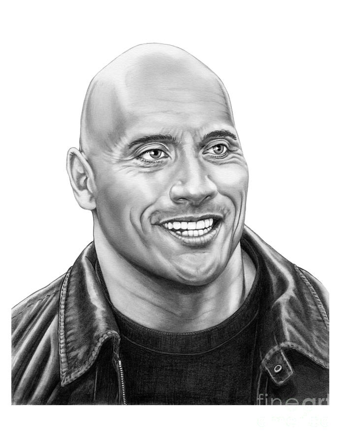 707x900 The Rock Dwayne Johnson Drawing - Dwayne Johnson Drawing