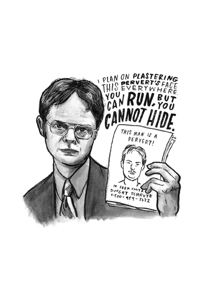 714x1000 Dwight Schrute The Office Jillian Kaye Art - Dwight Schrute Drawing