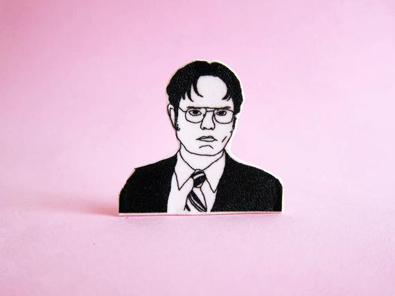 570x427 dwight schrute pin the office stocking stuffer boyfriend etsy - Dwight Schrute Drawing
