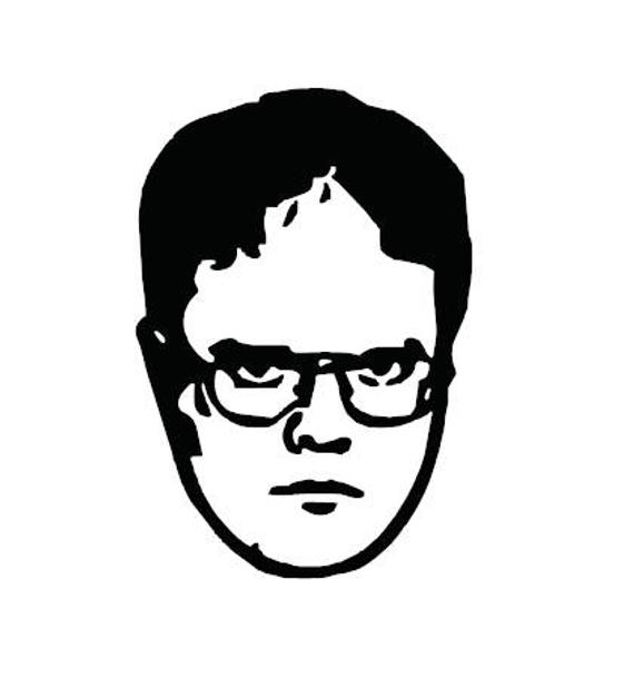 570x626 Dwight Schrute Sticker The Office Etsy - Dwight Schrute Drawing