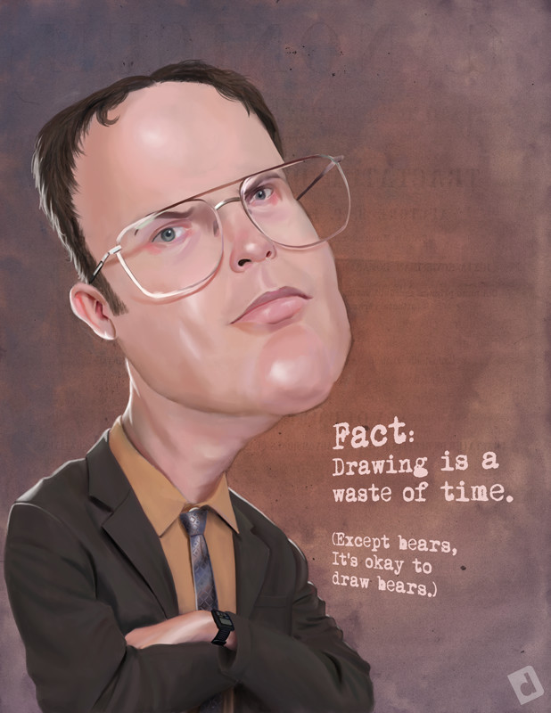 618x800 Artstation - Dwight Schrute Drawing