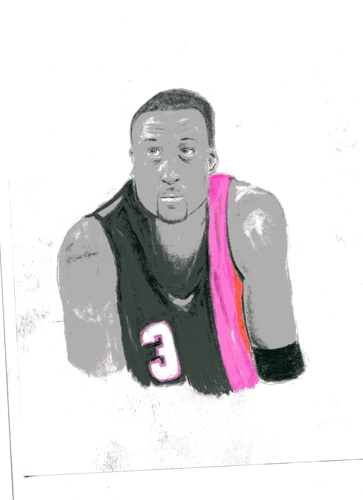 1162x1600 dwyane wade art drawing in pencil and pastel blog of drawings - Dwyane Wade Drawing