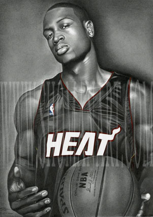 301x425 evan shoman art - Dwyane Wade Drawing
