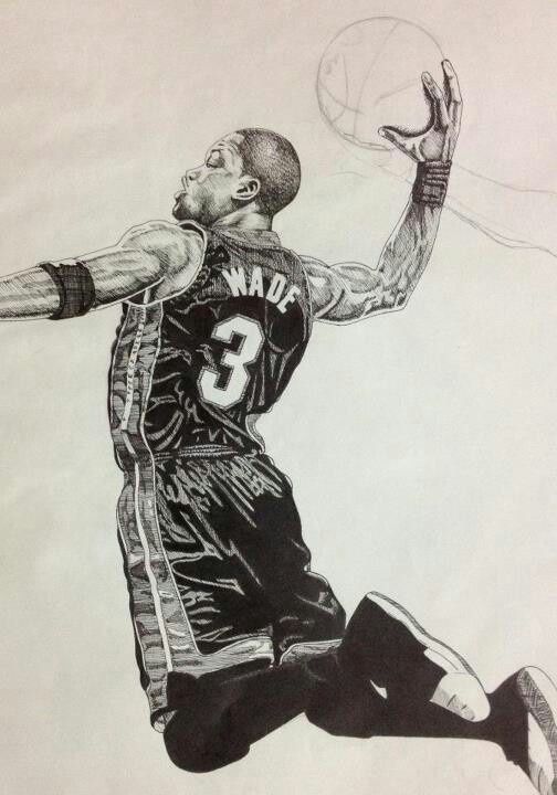 504x720 image result for nba graphite drawings art that i love nba - Dwyane Wade Drawing