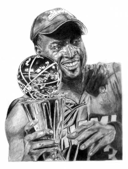418x550 portrait of dwyane wade - Dwyane Wade Drawing
