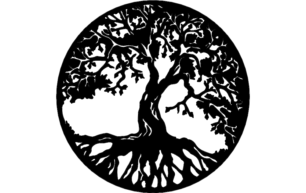 1002x633 Tree Of Life Dxf Free Download - Dxf Drawing