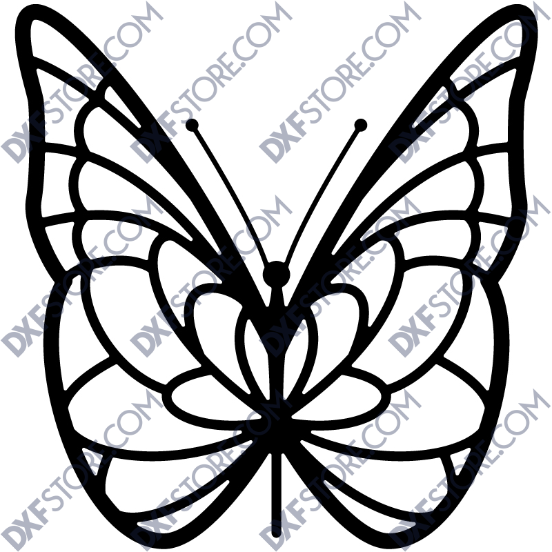 800x800 butterfly template laser cut - Dxf Drawing