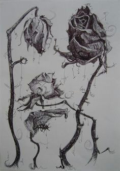 236x335 Drawing Of Wilted Rose Best Dead Flowers Images Flower Art - Dying Rose Drawing