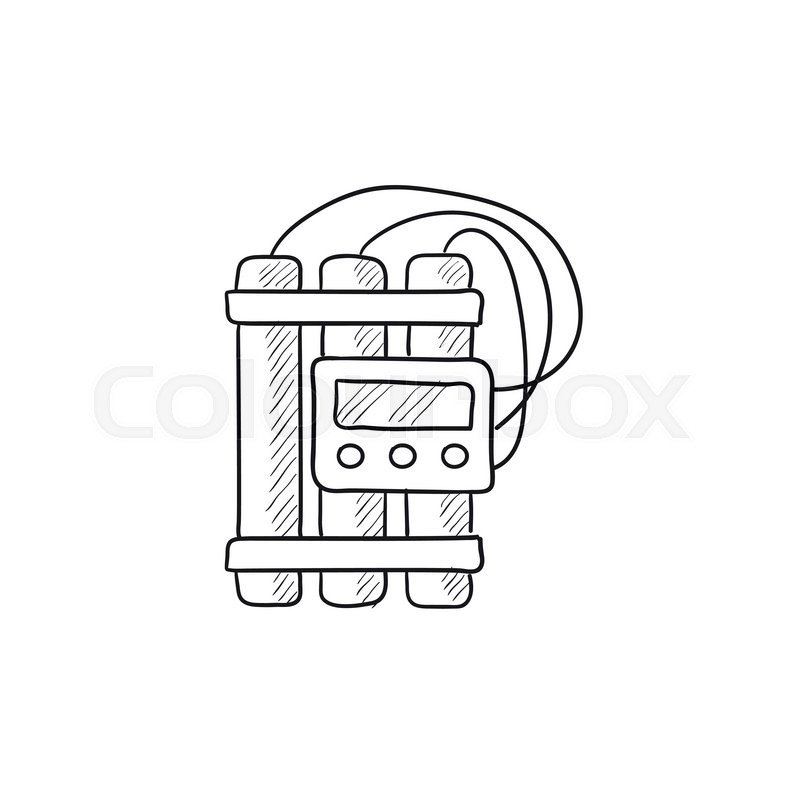 800x800 Dynamite And Detonator Vector Sketch Stock Vector Colourbox - Dynamite Drawing