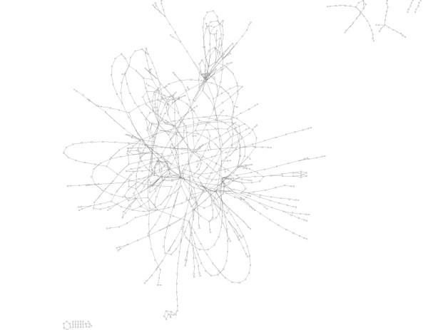 600x463 Whole Metabolic Network Of E Coli Drawn - E Coli Drawing