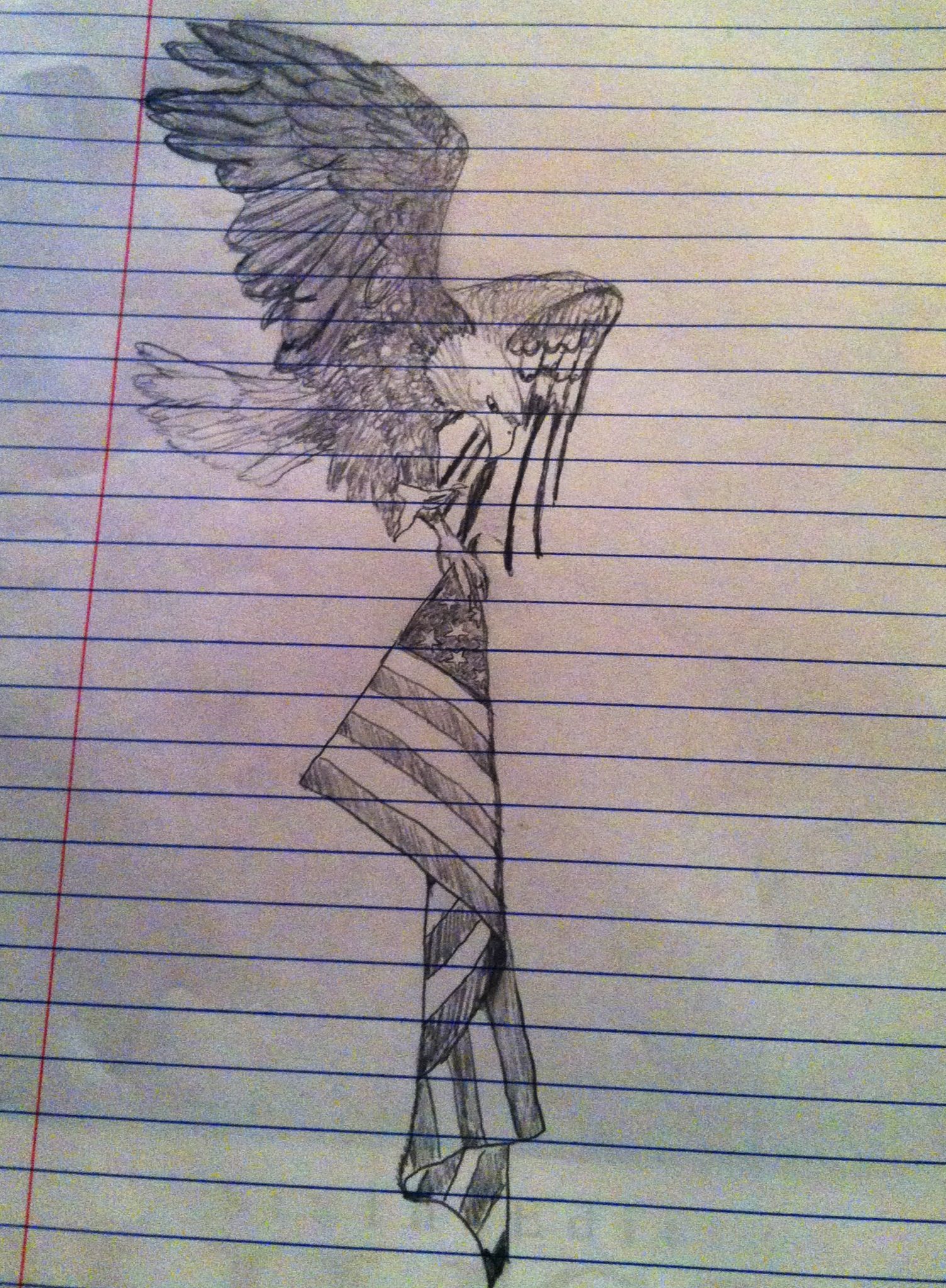 1504x2047 Cool Tattoo Idea!!! American Pride Tattoo Design Soaring Bald - Eagle And Flag Drawing
