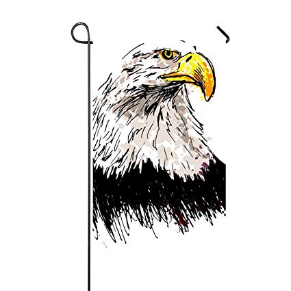 425x425 Starfactr Colored Hand Drawing Eagle Welcome Garden - Eagle And Flag Drawing