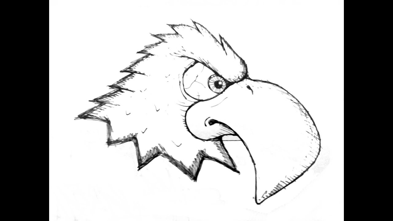 1280x720 How To Draw A Eagle - Eagle Cartoon Drawing