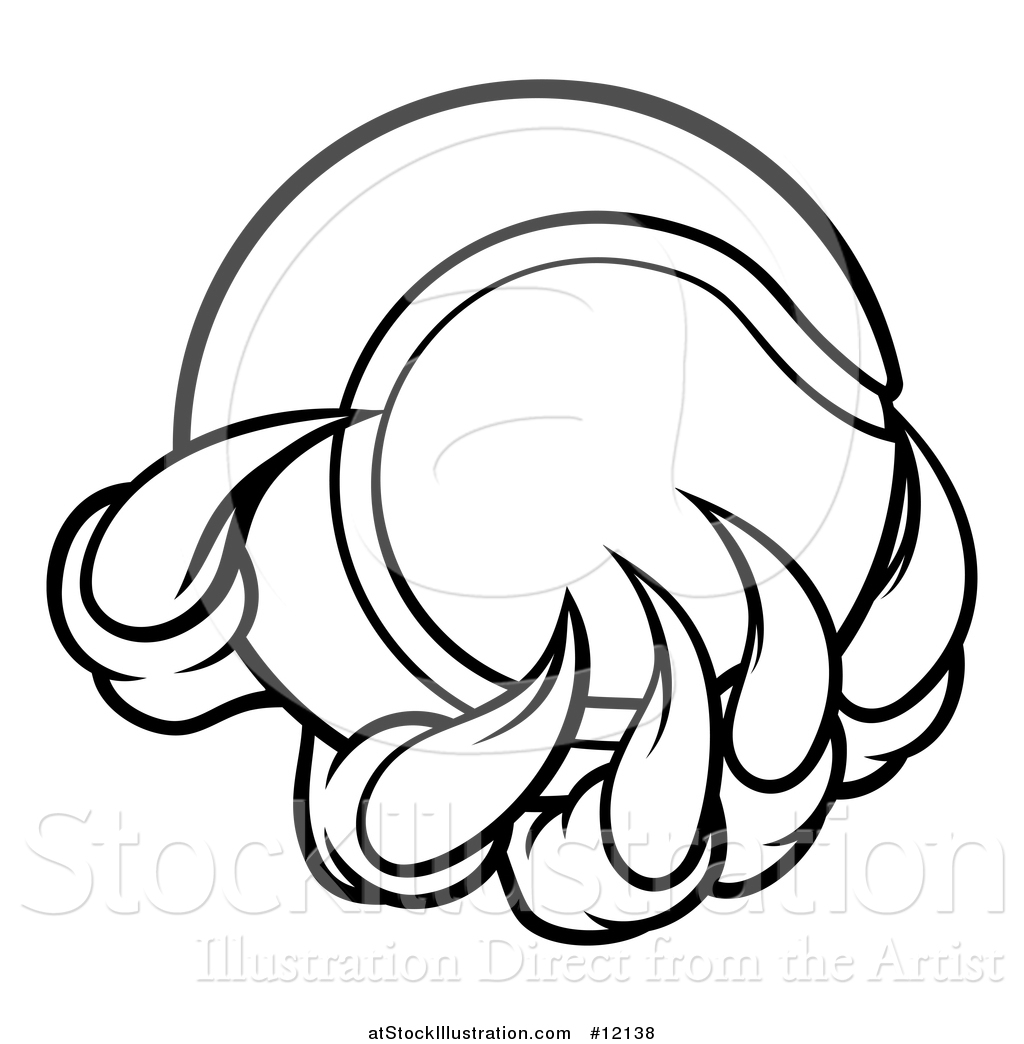 1024x1044 Vector Illustration Of A Black And White Monster Or Eagle Claws - Eagle Claws Drawing