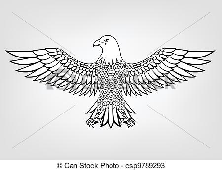 450x346 Vector Illustration Of Eagle Mascot - Eagle Drawing