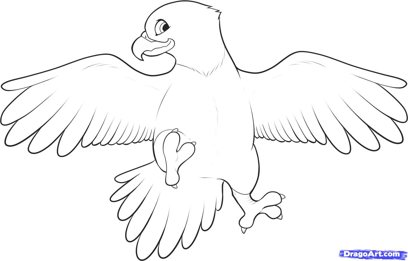 1398x896 Easy Eagle Drawings Cartoon Eagle Drawing How To Draw An Easy - Eagle Drawing Cartoon
