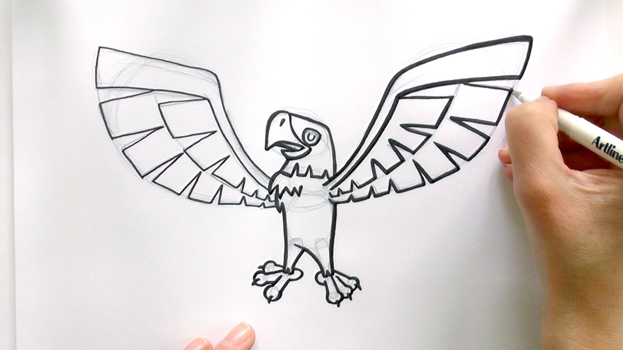 1280x720 How To Draw A Cartoon Eagle From Animal Jam - Eagle Drawing Cartoon