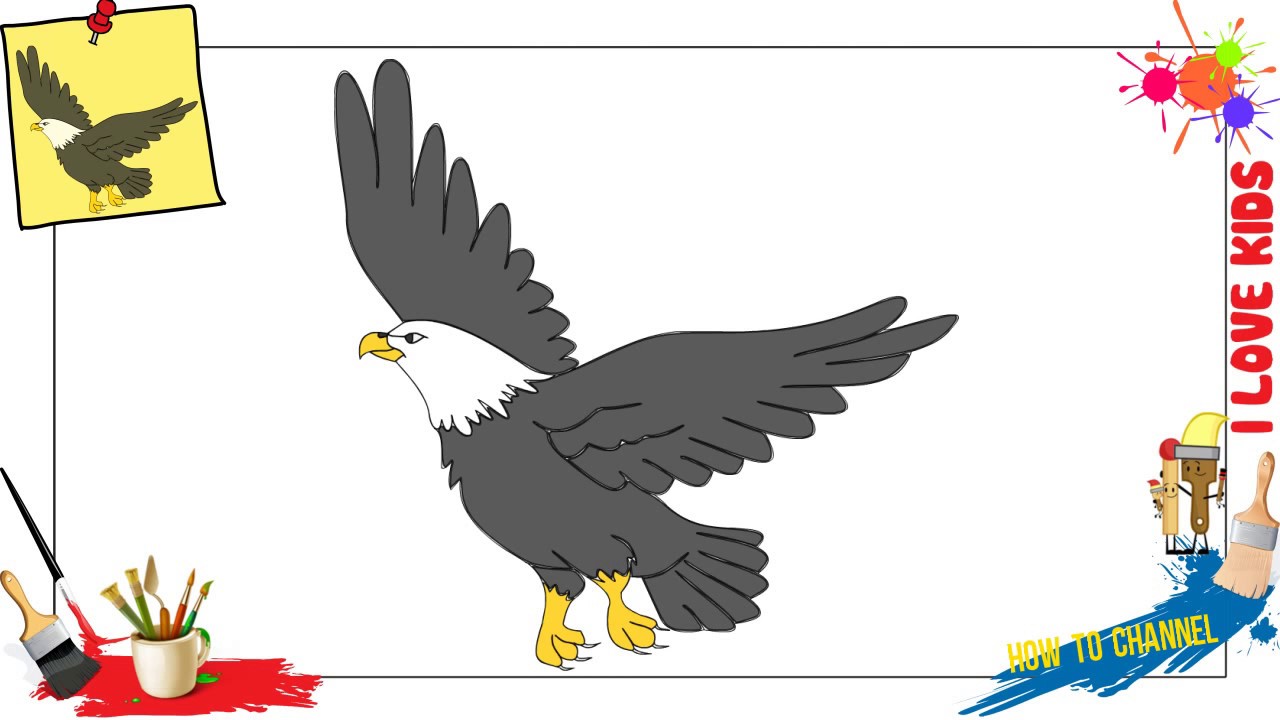 1280x720 How To Draw An Eagle Easy Step - Eagle Drawing Easy
