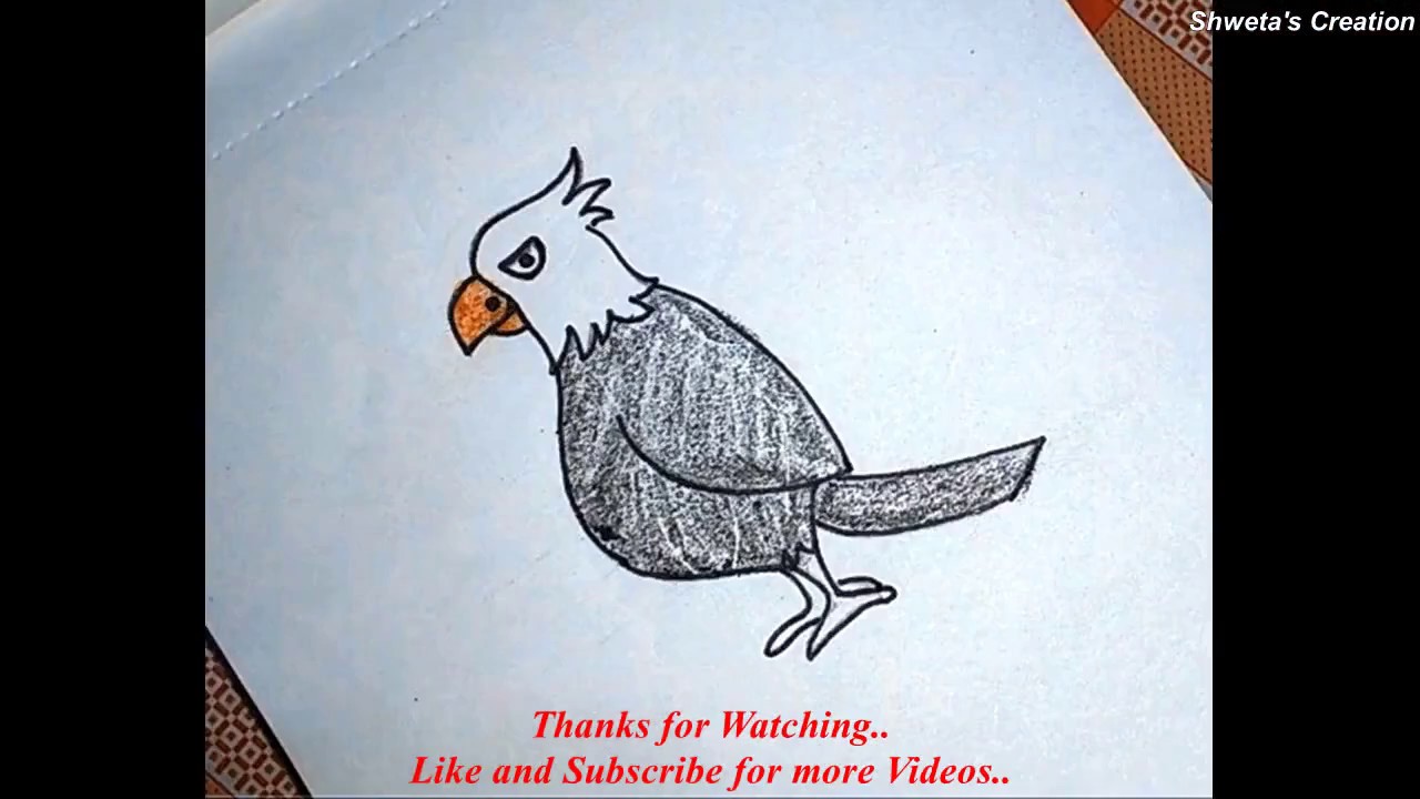 1280x720 How To Draw A Cartoon Eagle Step - Eagle Drawing For Kids