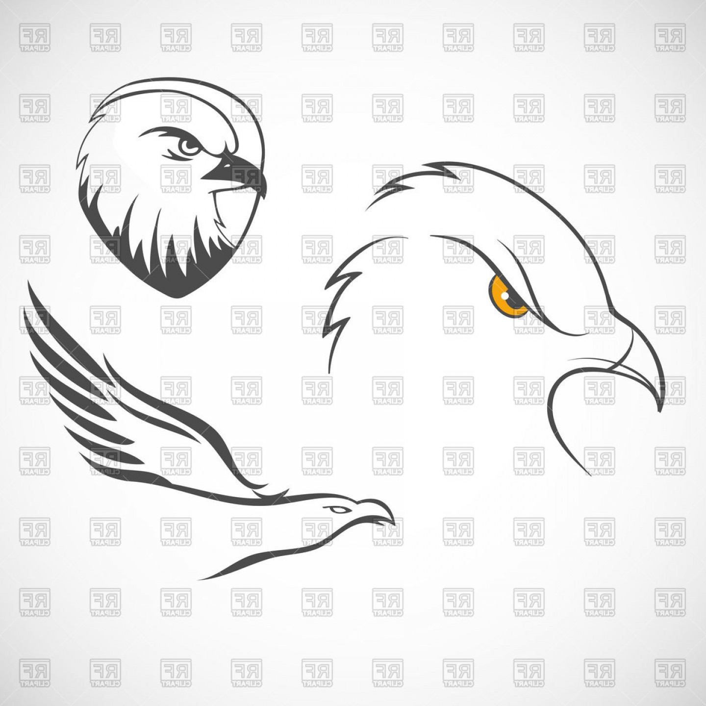 1440x1440 Outline Of Eagles Head Vector Clipart Soidergi - Eagle Drawing Outline