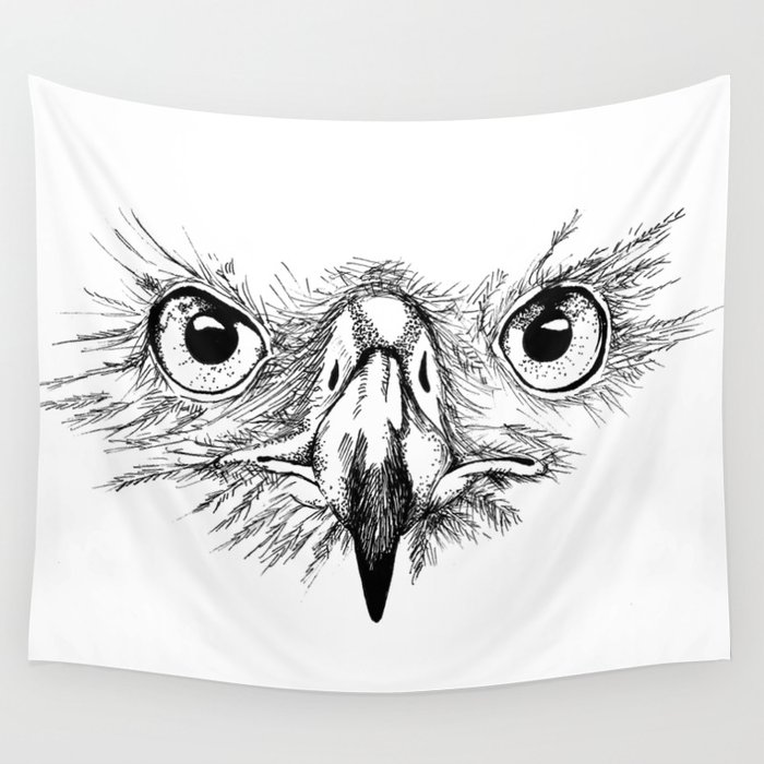700x700 Eagle Eyes Wall Tapestry - Eagle Eye Drawing