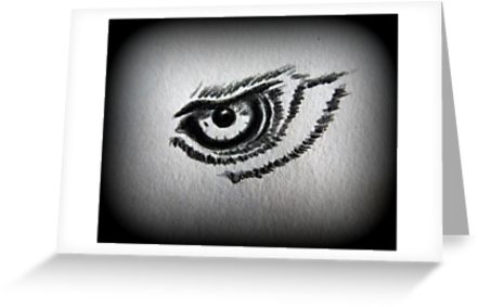 441x283 Eagle Eye Pencil Drawing Greeting Cards - Eagle Eye Drawing