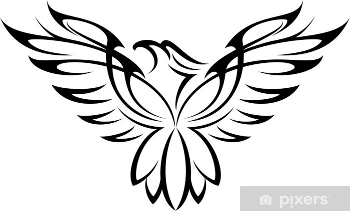 700x423 Eagle Face Silhouette Wall Mural We Live To Change - Eagle Face Drawing