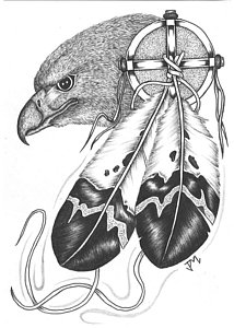 214x300 Eagle Feather Drawings - Eagle Feather Drawing