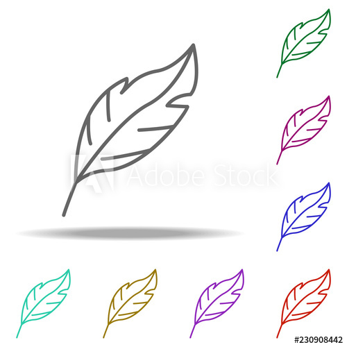 500x500 Eagle Feather,indian Icon Elements Of Thanksgiving Day In Multi - Eagle Feather Line Drawing