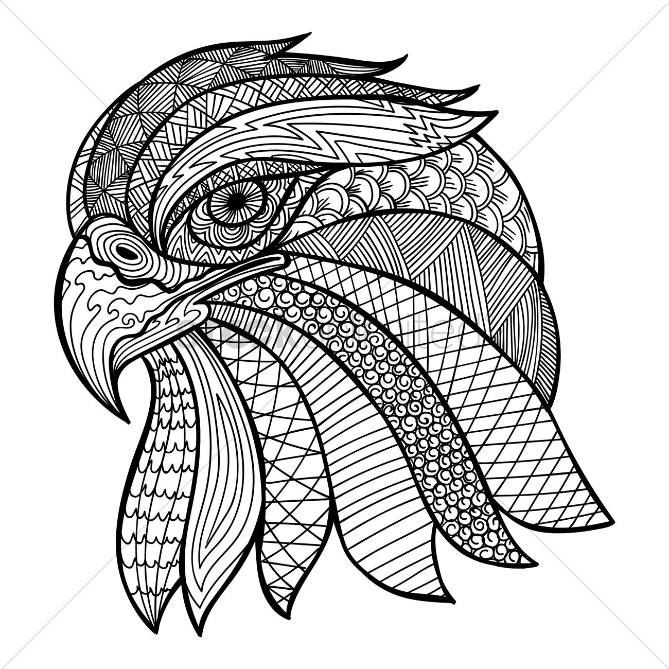 1300x1300 Intricate Eagle Design Vector Image - Eagle Line Drawing