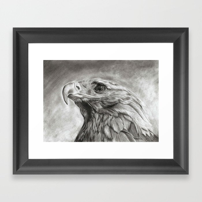 700x700 Eagle Pencil Drawing Framed Art Print - Eagle Pencil Drawing
