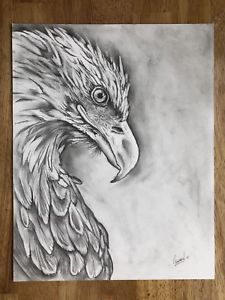 225x300 Original Eagle Pencil Drawing Ebay - Eagle Pencil Drawing