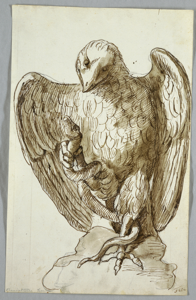 670x1024 Drawing, Eagle And Snake, Ca Objects Collection - Eagle Talons Drawing