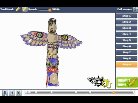 480x360 How To Draw A Totem Pole - Eagle Totem Pole Drawing