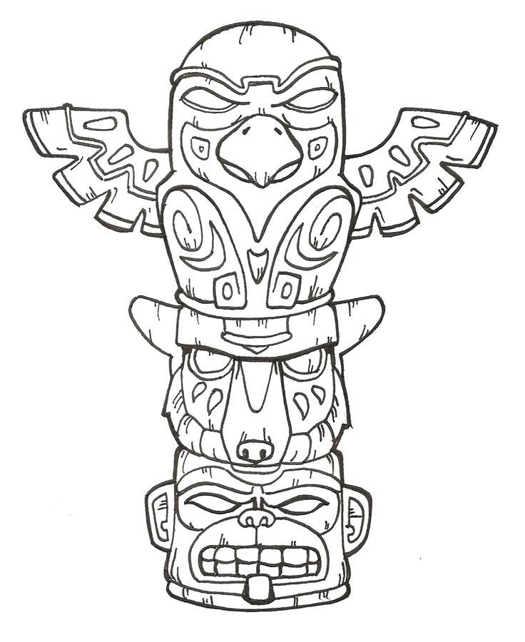 Eagle Totem Pole Drawing at PaintingValley.com | Explore collection of ...