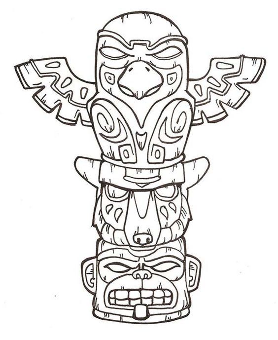 564x689 Totem Pole Craft Template - Eagle Totem Pole Drawing