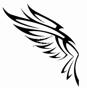 292x295 Black Birds Clipart Illustrationpair Feathered Eagle Wings Tdoes - Eagle Wings Drawing