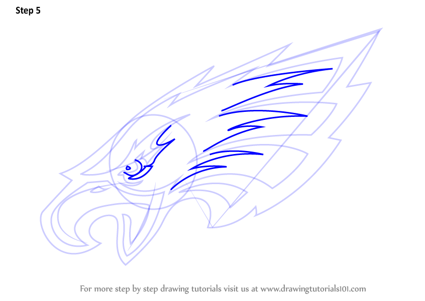846x600 learn how to draw philadelphia eagles logo - Eagles Logo Drawing